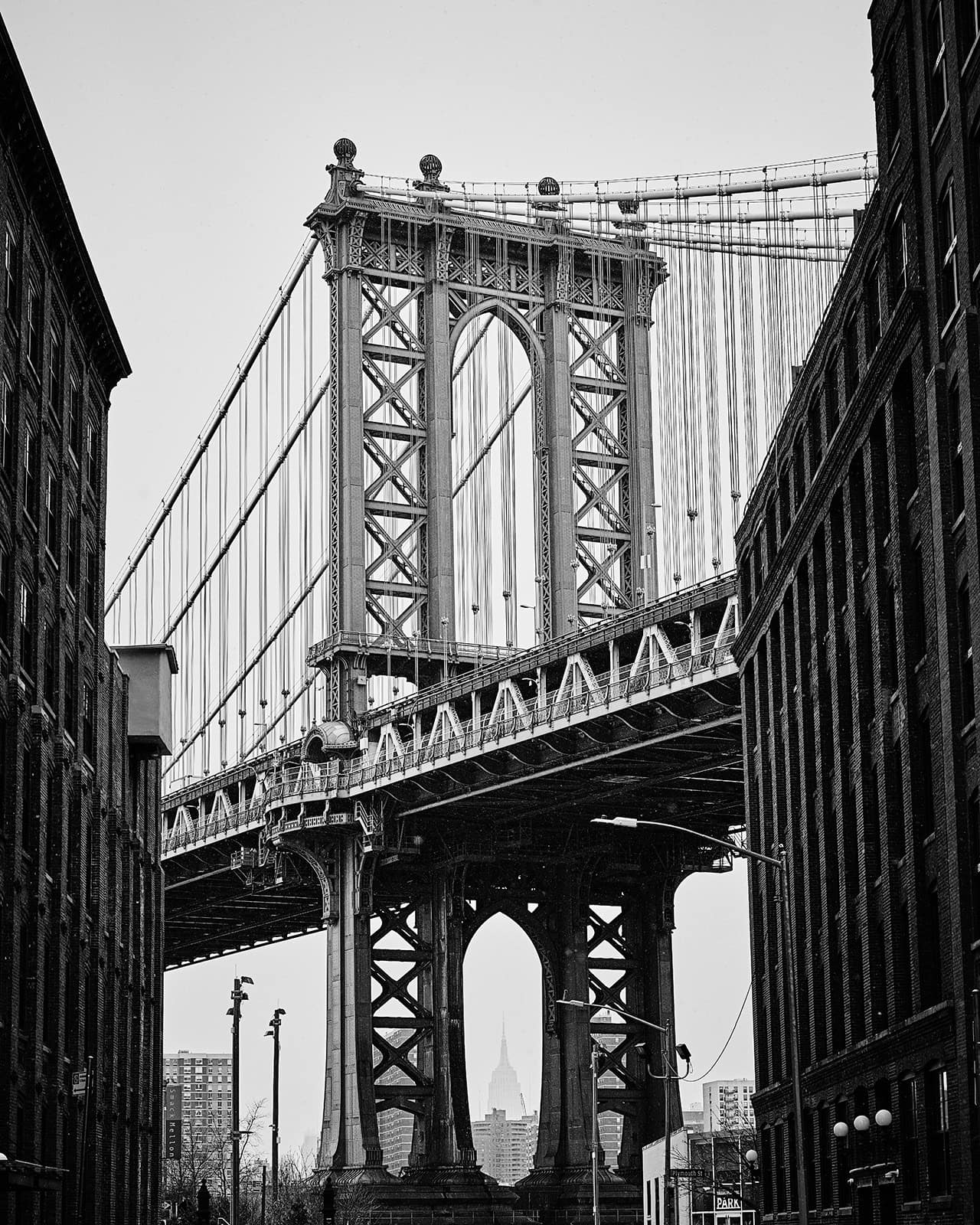 "Brooklyn" eine schwarz weis Aufnahme der bekannten Brücke